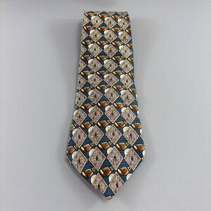 Corporate Casual Ven Heusen Blue / Gold Golf Clubs Men's Tie 4" x 59"